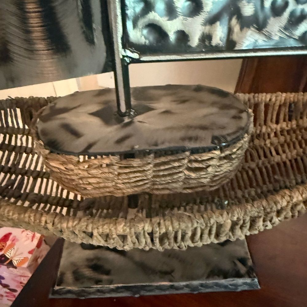 Extra large Decorative Sailboat Metal and Rattan Basket Sculpture Collectible - Picture 3 of 14